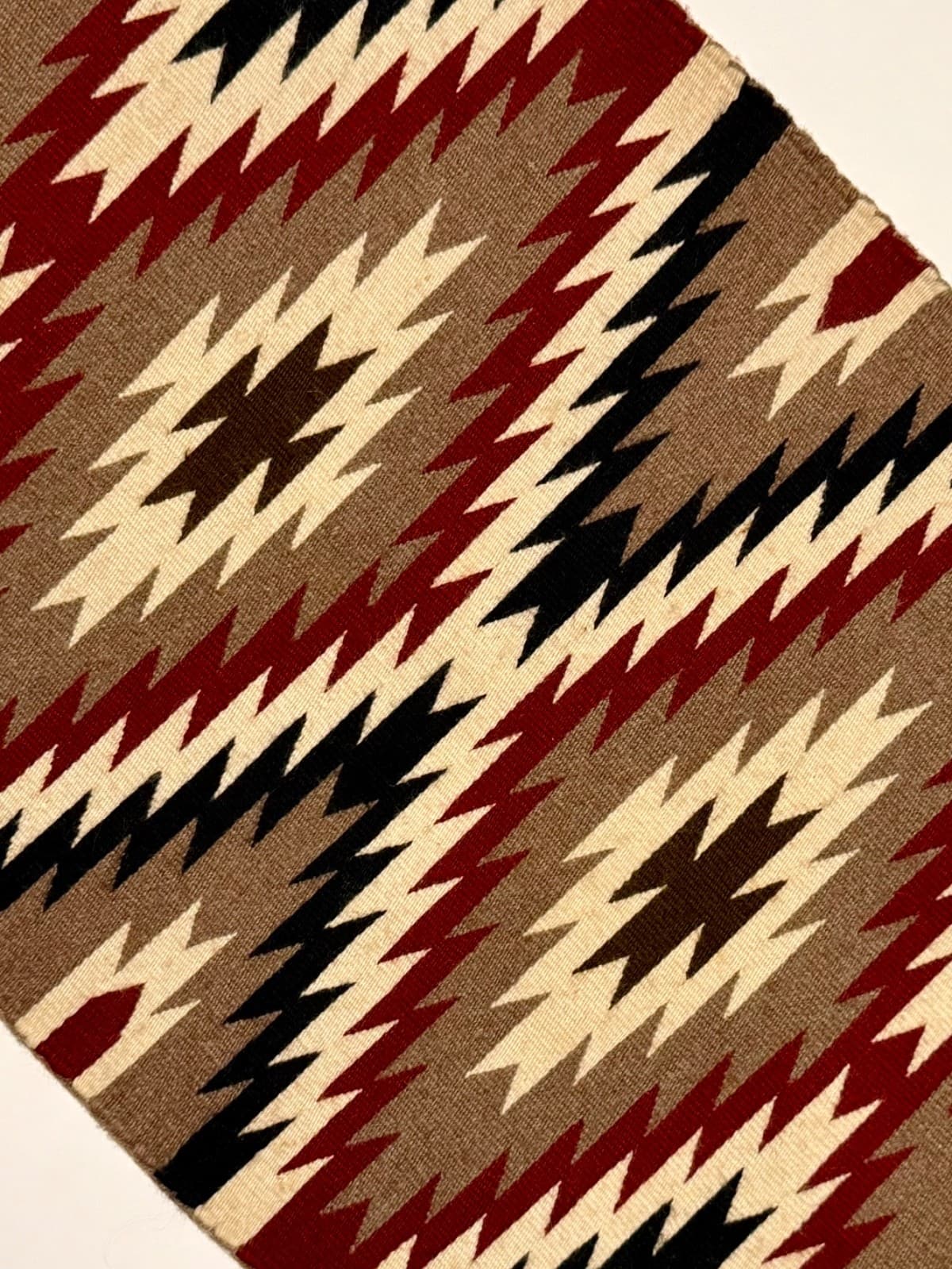 BEAUTIFUL NAVAJO GANADO RUG / TAPESTRY,SALTILLO SERRATED DIAMONDS,HANDSPUN,MINT! 3