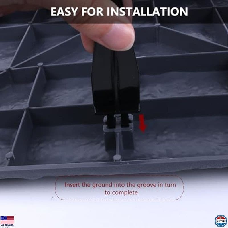 4Pcs Large Weatherproof Plastic Stepping Stones for Garden Pathway, Easy Install 5