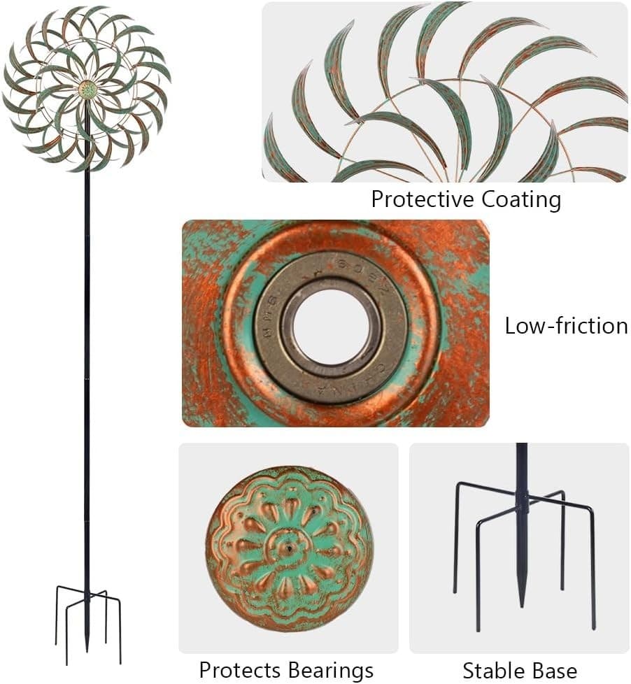 20” x 85” Kinetic Yard Art - Easy Install Outdoor Decor for Peaceful Spaces 6