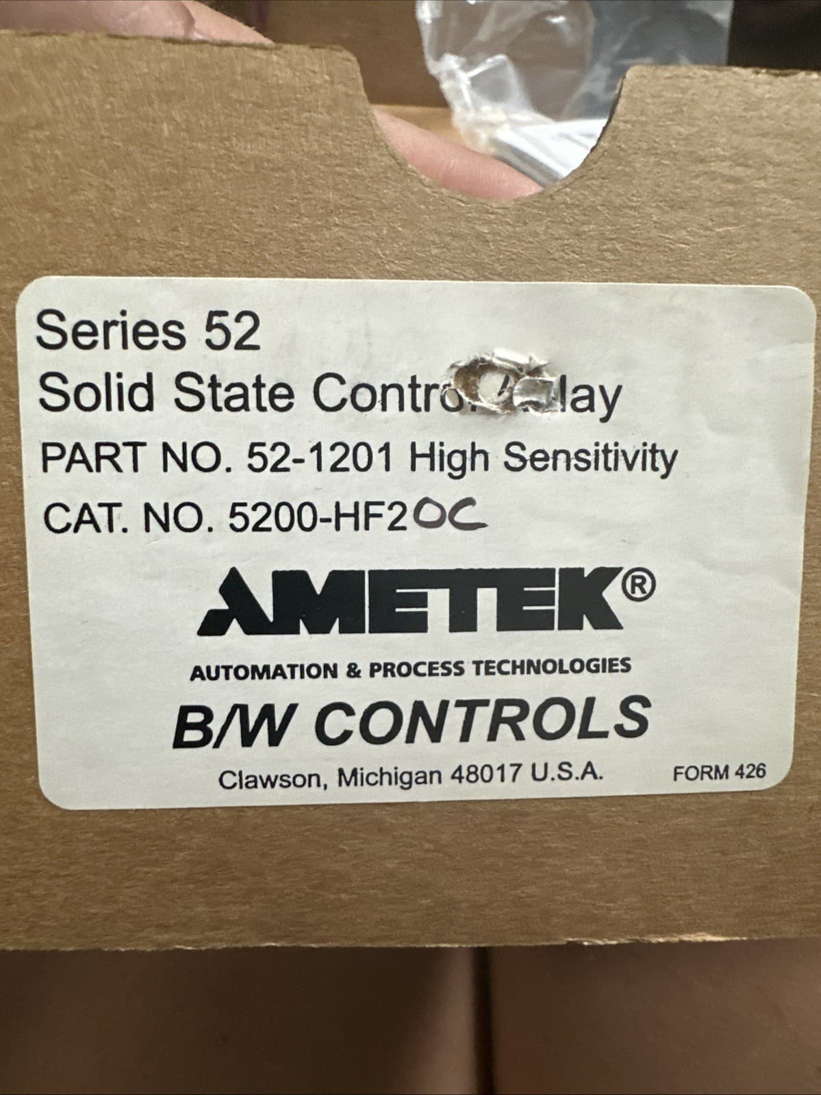 AMETEK, 5200-HF2, SERIES 52 SOLID STATE CONTROL RELAY, NIB! 2