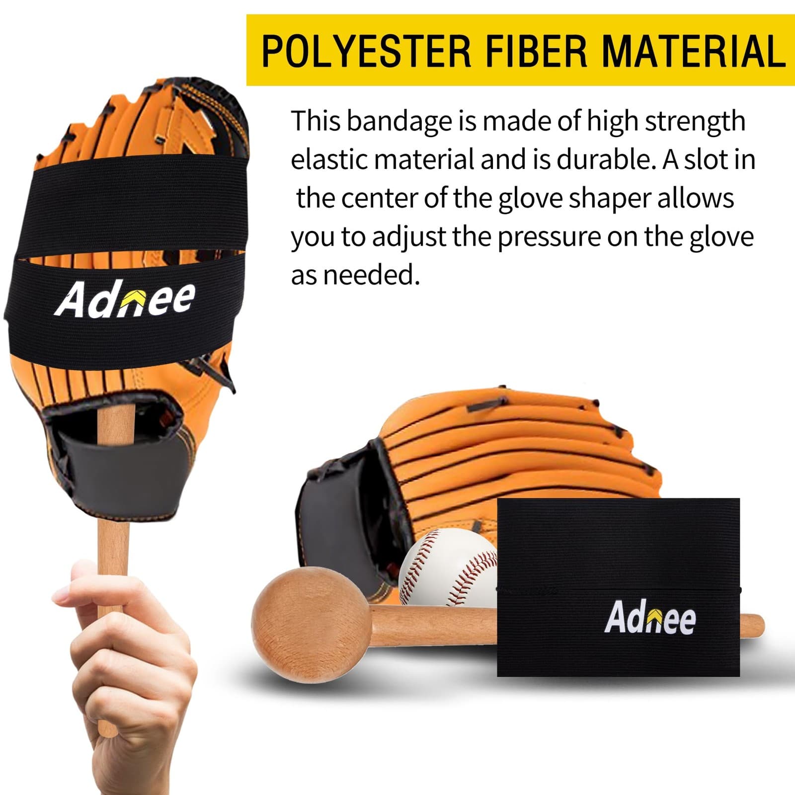 Adnee 3 Pack Glove Wrap - Softball and Baseball Glove Strap - Baseball Glove ... 4