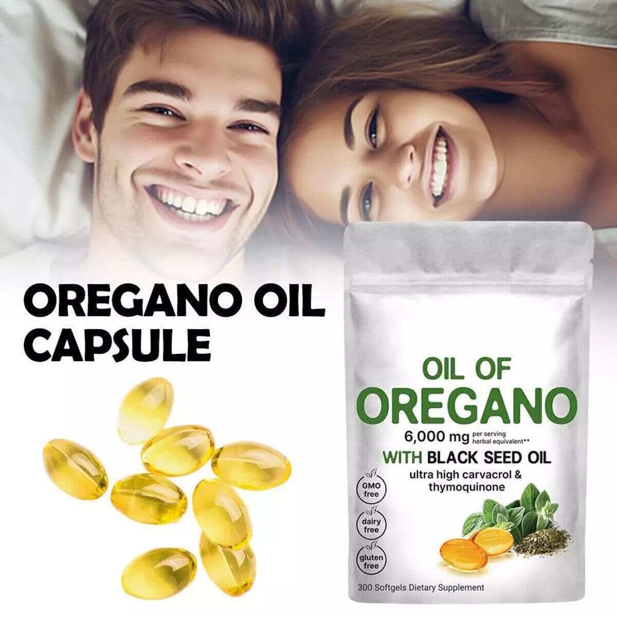 Ingredients Oil of Oregano 300 Softgels Formulated with Black Seed Oil Strength 6
