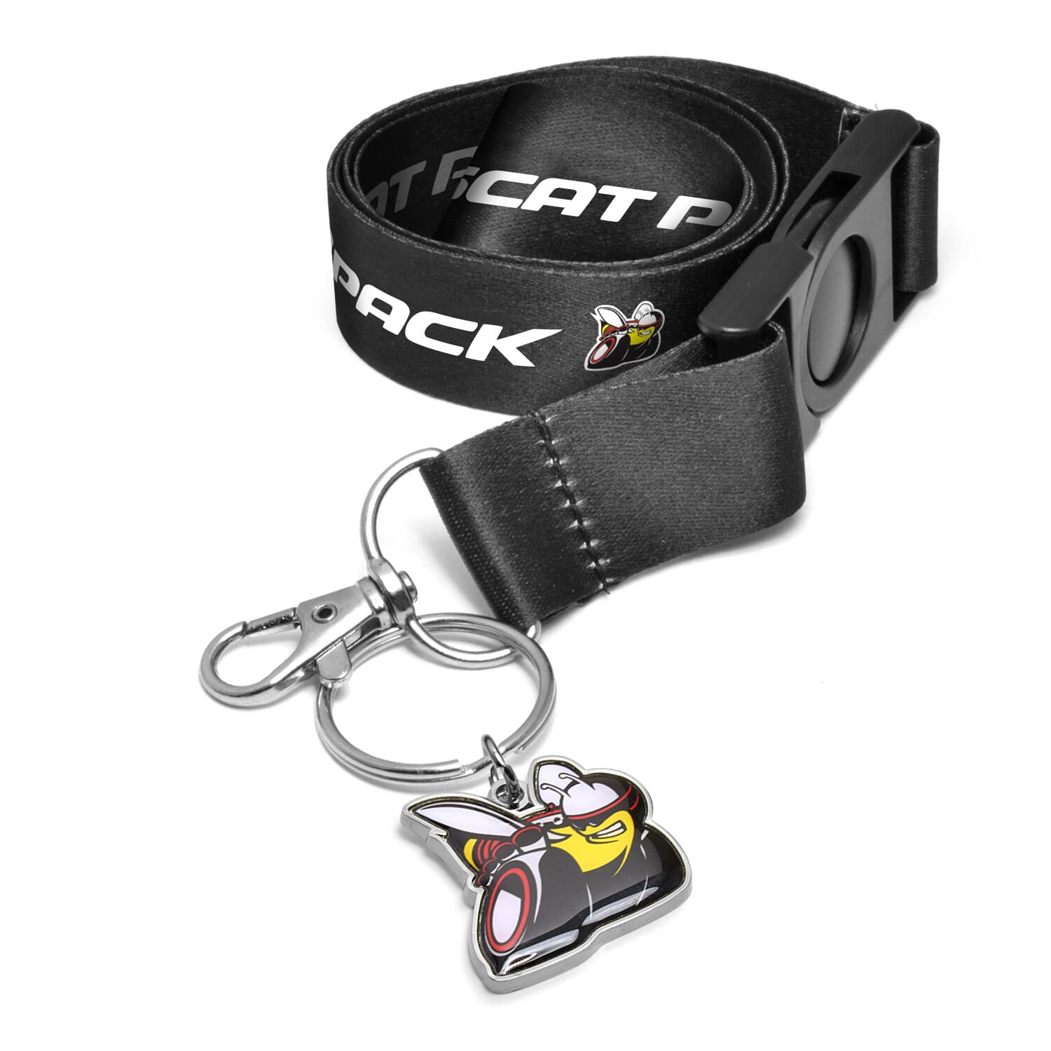 Dodge Scat-Pack Die-Cut Metal Key Chain with Printed Logo Lanyard 3