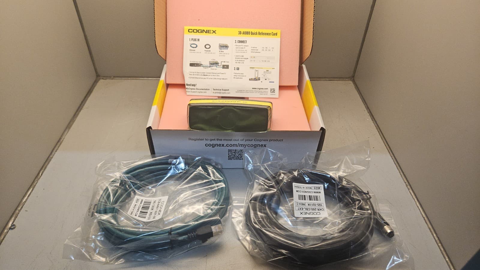 COGNEX 3D-A1000-DIM-L 1000003065 04 3D Dimensioning System New Open Box w/Cables 5