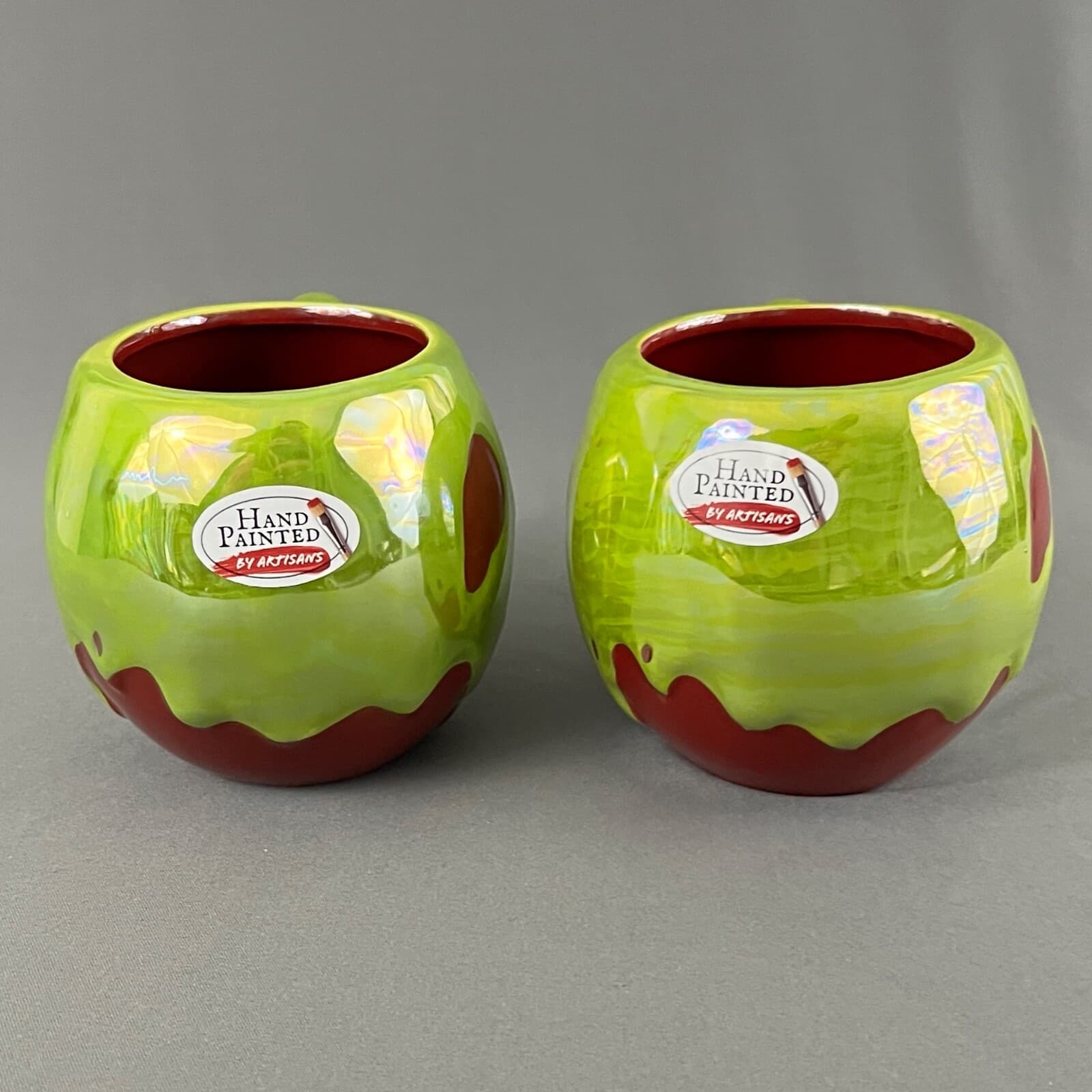 Disney Villains Halloween Poison Apple Mug Lot of 2 Iridescent Hand Painted New 4
