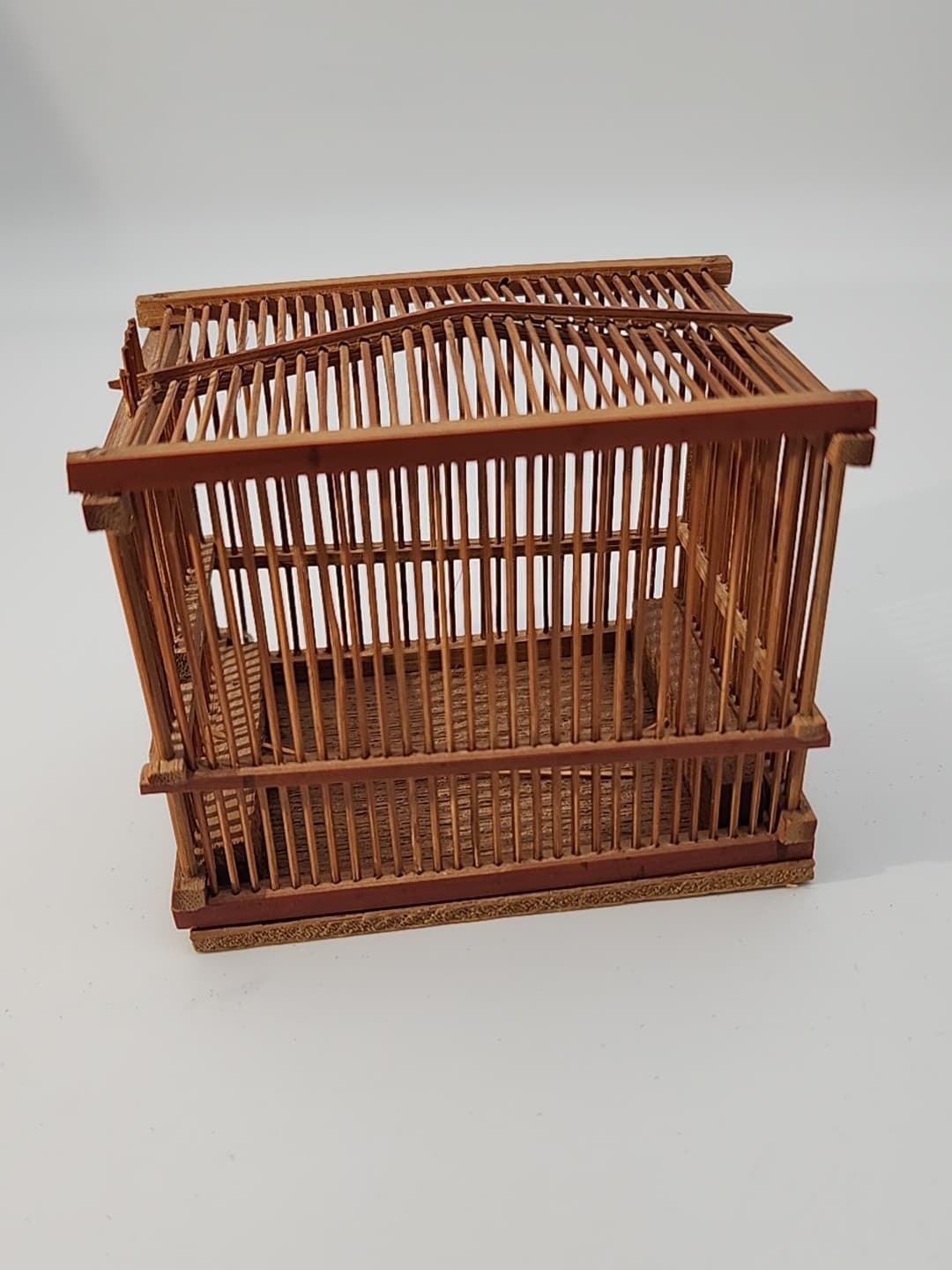 Vintage bamboo wooden lucky cricket cage with sliding door 5