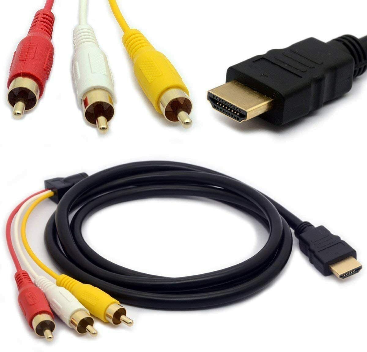 1080P HDMI Male To 3 RCA Video Audio AV Component Converter Adapter Cable HDTV 3