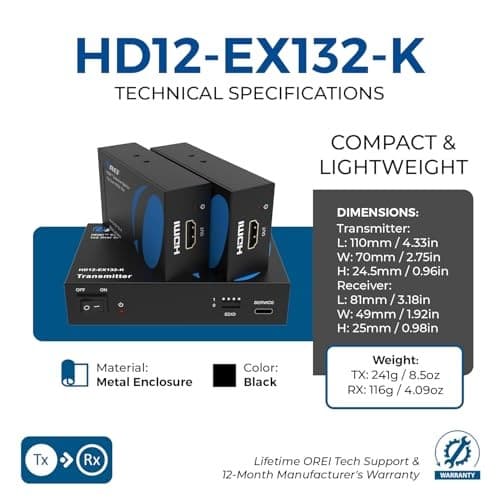  1x2 HDMI Extender Splitter Over Single 1x2 Extender Splitter - Upto 132Ft 3