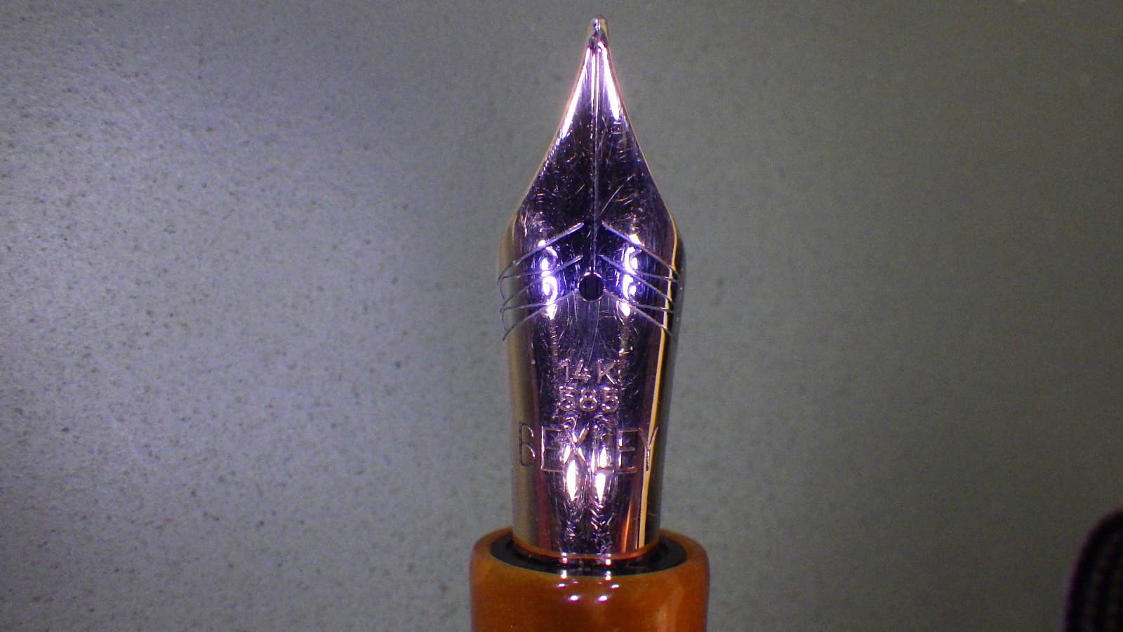 Conklin ALL AMERICAN Fountain Pen w/ BEXLEY 14K Gold Nib in Box *Sunburst Orange 4