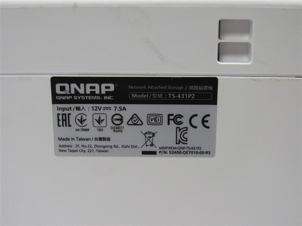 Qnap TS-431P2 Network Attached Storage NAS 4-Bay Personal Cloud 5