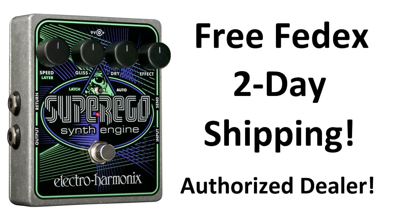 New Electro-Harmonix EHX Superego Polyphonic Synth Engine Guitar Effect Pedal