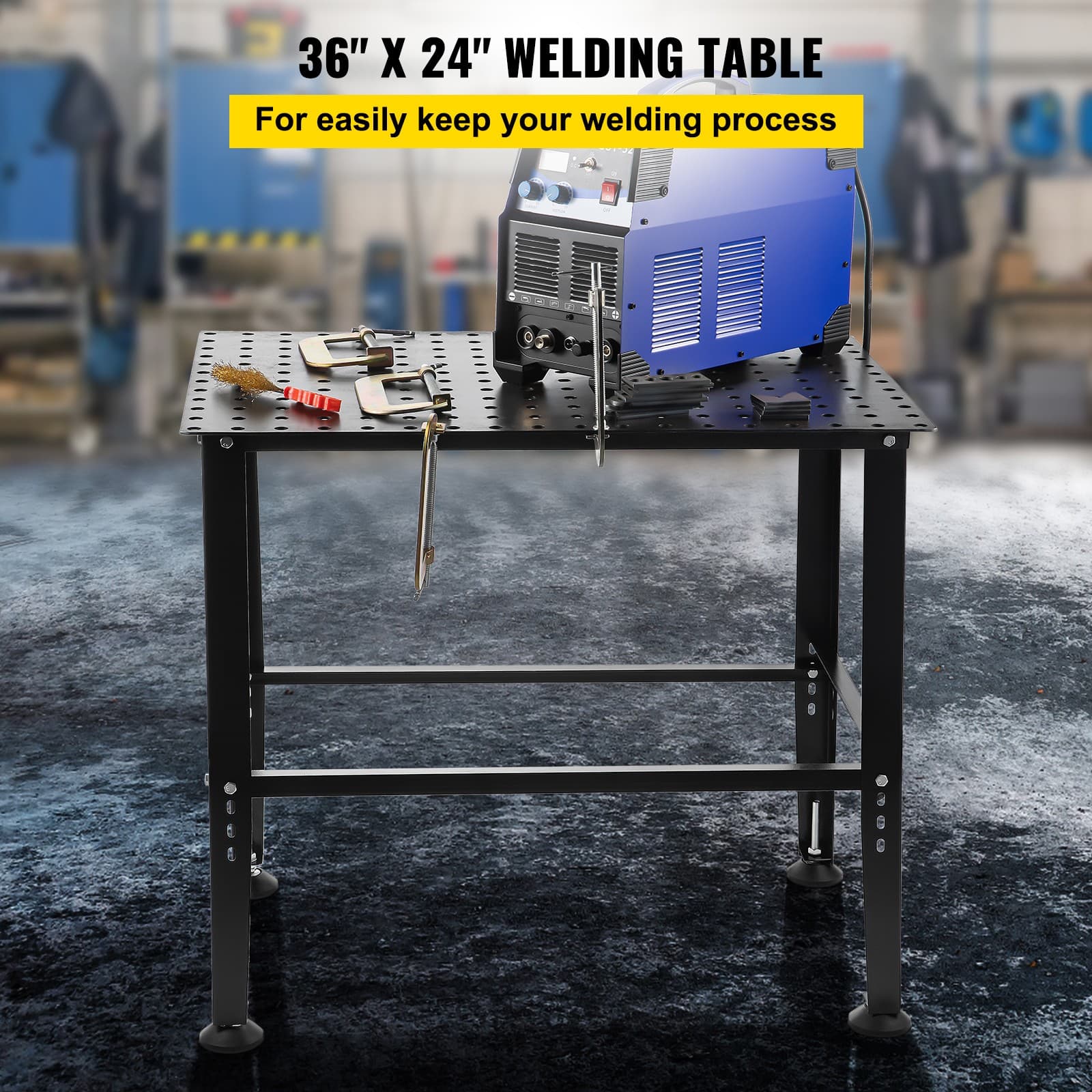 Welding Table 36"x24" 800LBS Welding Workbench Table with Multiple Fixture Holes 2