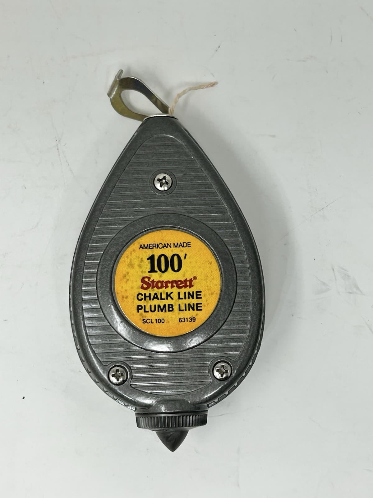 NOS Starrett Tools SCL100 100' Chalk Line - Plumb Bob American Made 🇺🇸 3
