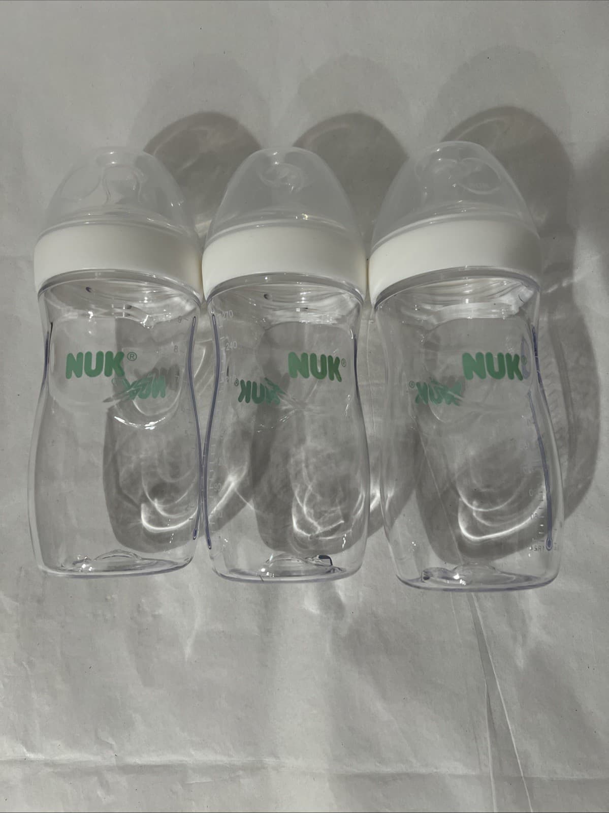 NUK Simply Natural Baby Bottles 3 Count 9oz White - New