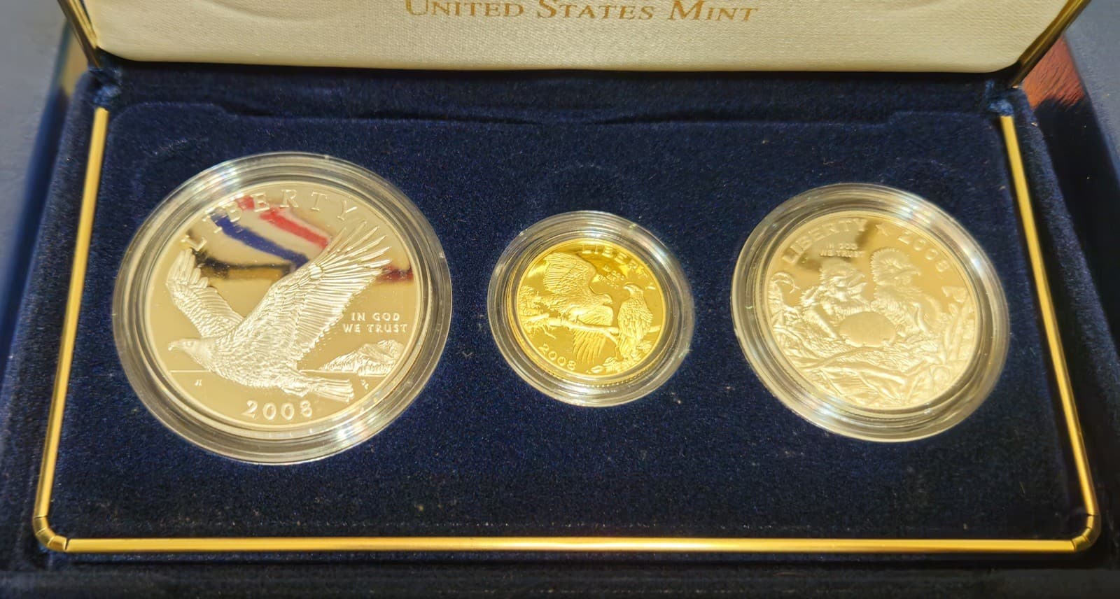 2008 Bald Eagle Commemorative Set Three Coin Proof Set OGP & COA 2