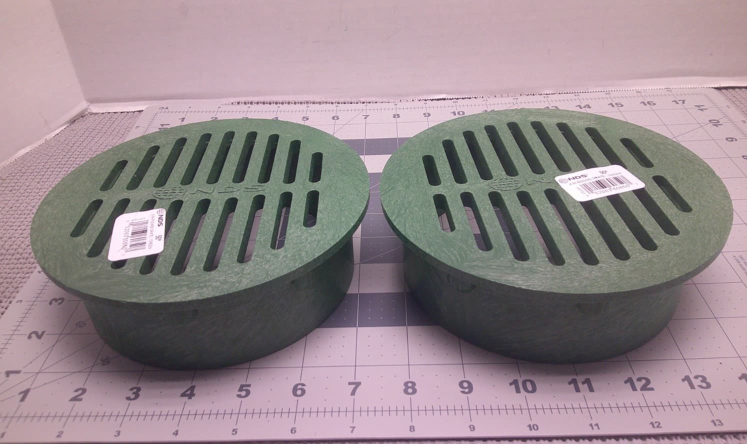 NDS Green/Matte 6 in. Structural Foam Polyolefin Round Drainage Grate Lot of 2