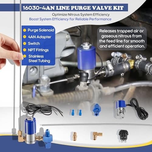 16030-4AN Line Purge Valve Kit, Integrate with Nitrous Systems, Release  3