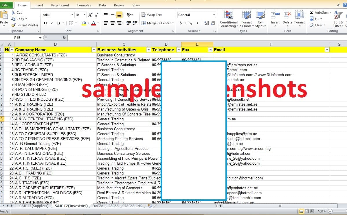 Dubai Business Email database, UAE B2B email lists, B2C emails, Companies lists 2