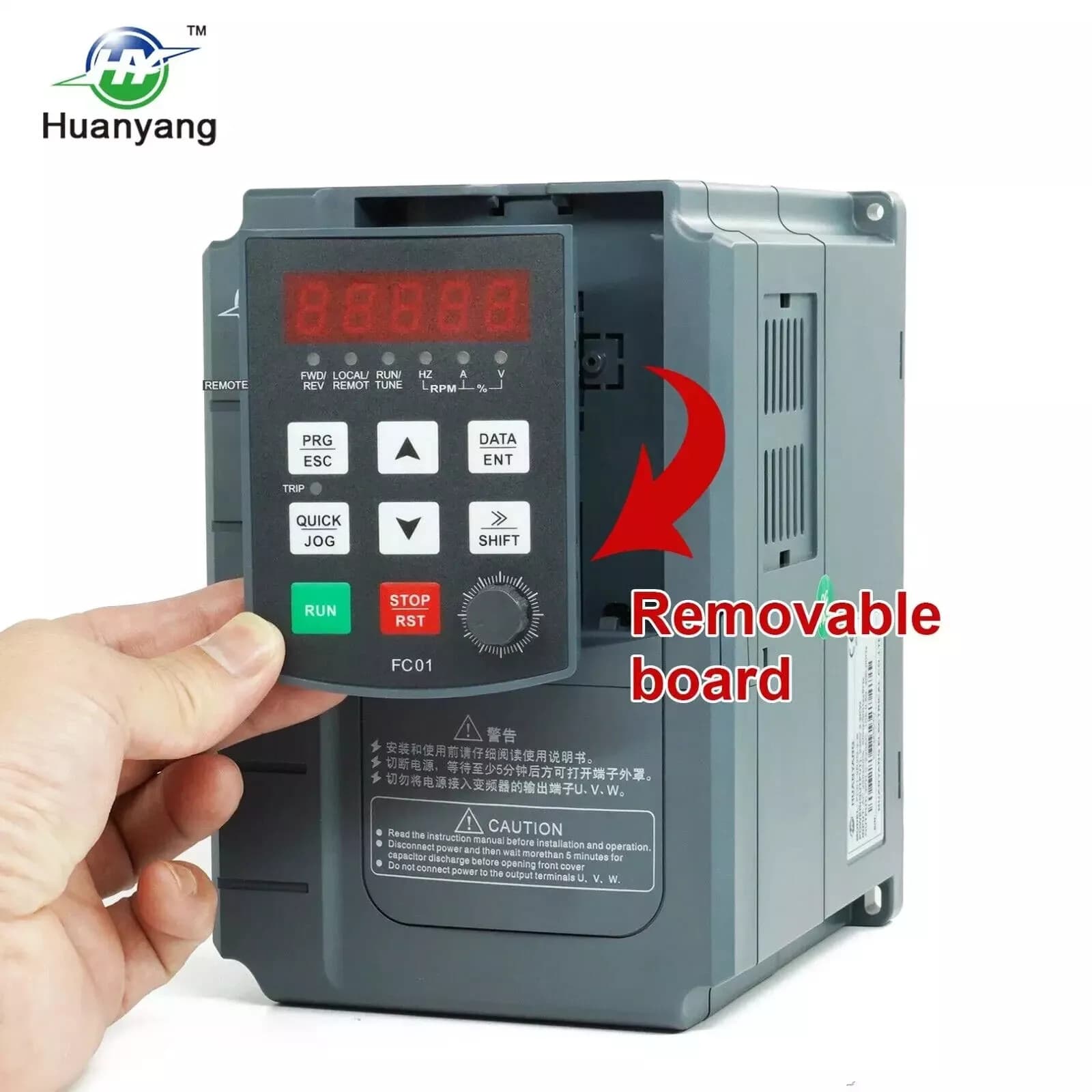 Huanyang VFD 220V 5HP 4KW Inverter CNC single phase to 3 phase for Motor 3