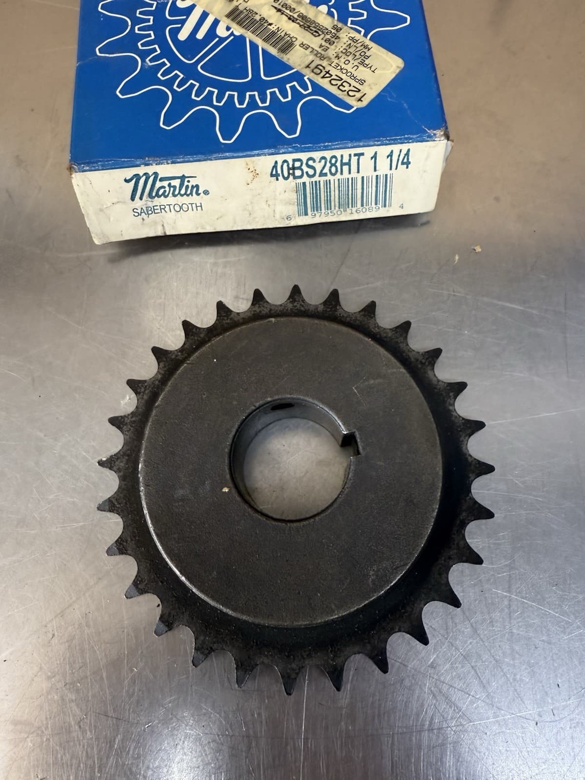 Martin 40BS28HT Roller Chain Sprocket 28 Tooth Saber Heat Treated 1.25” Bore 2