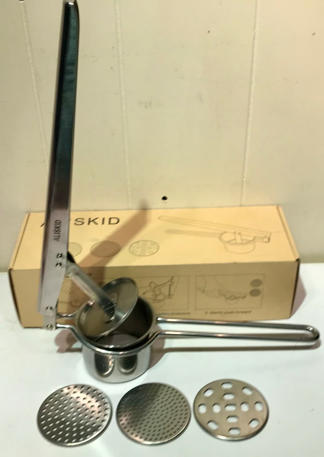 ALISKID Stainless Steel Multi Function Grater 3 Interchangeable Disks Orig Box 3