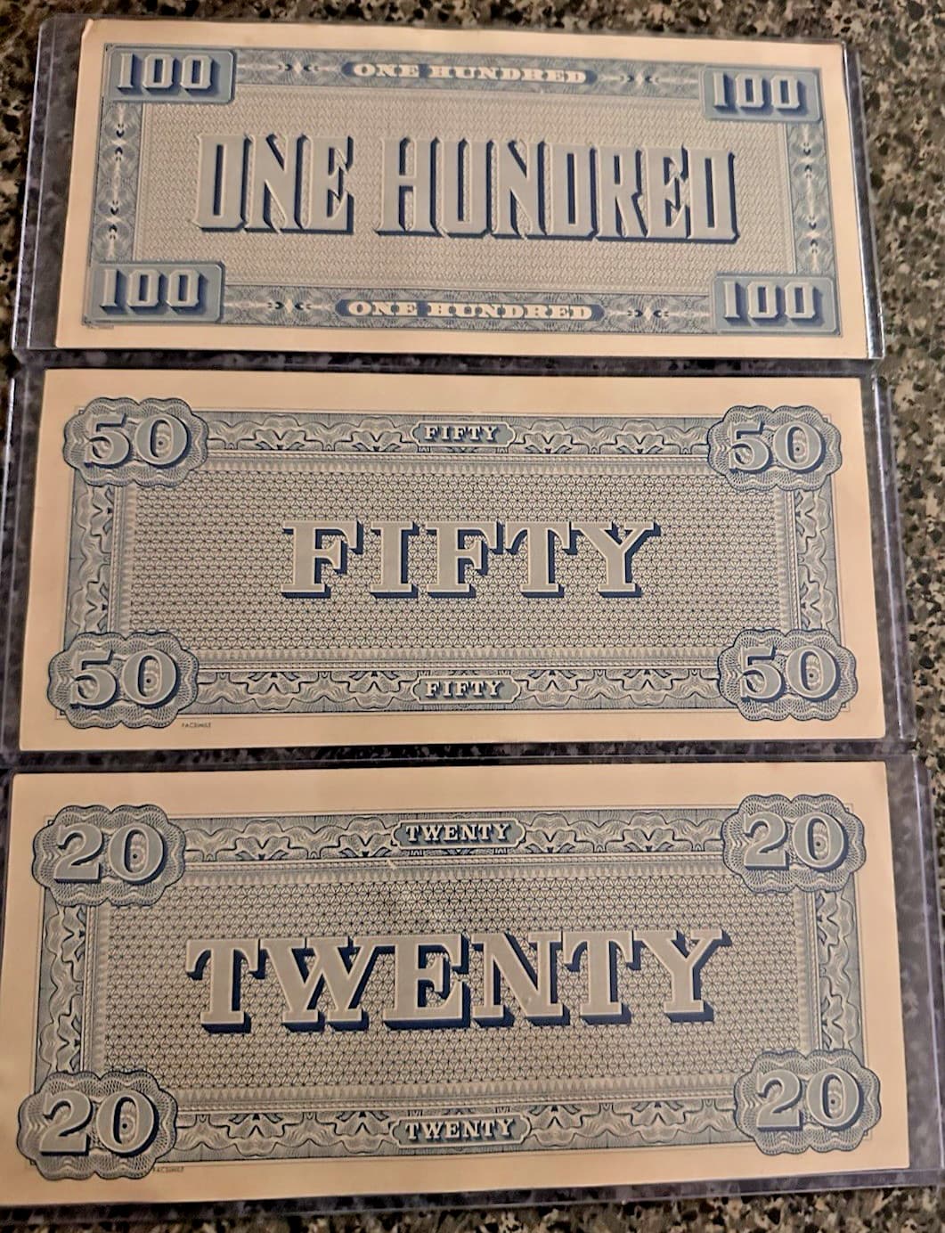 Lot of 3 Confederate States of America Bills $100, $50 & $20 2