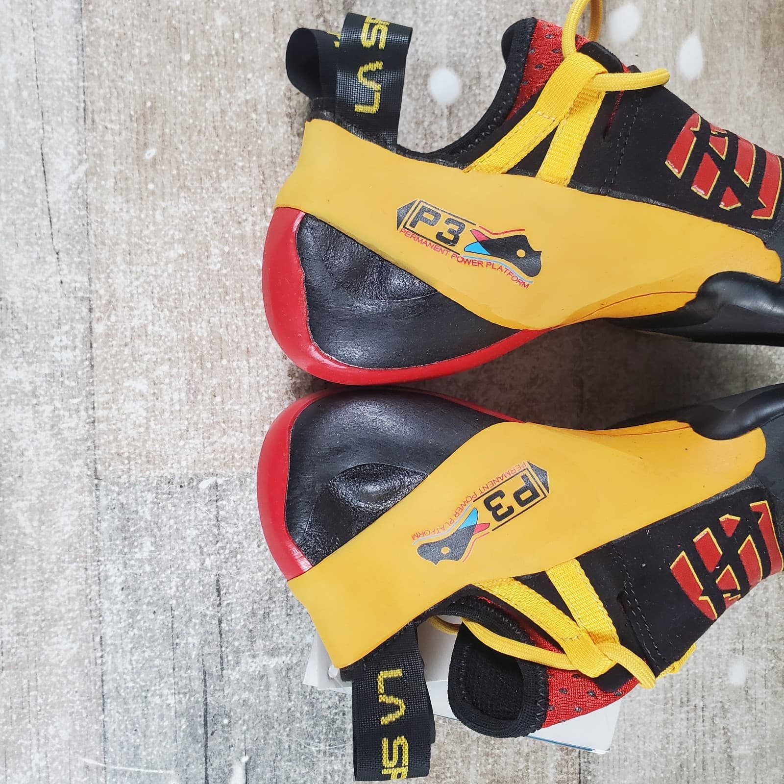 La Sportiva Genius Womens Climbing Shoes Sz 6 Red Black Yellow Lace-Up 6