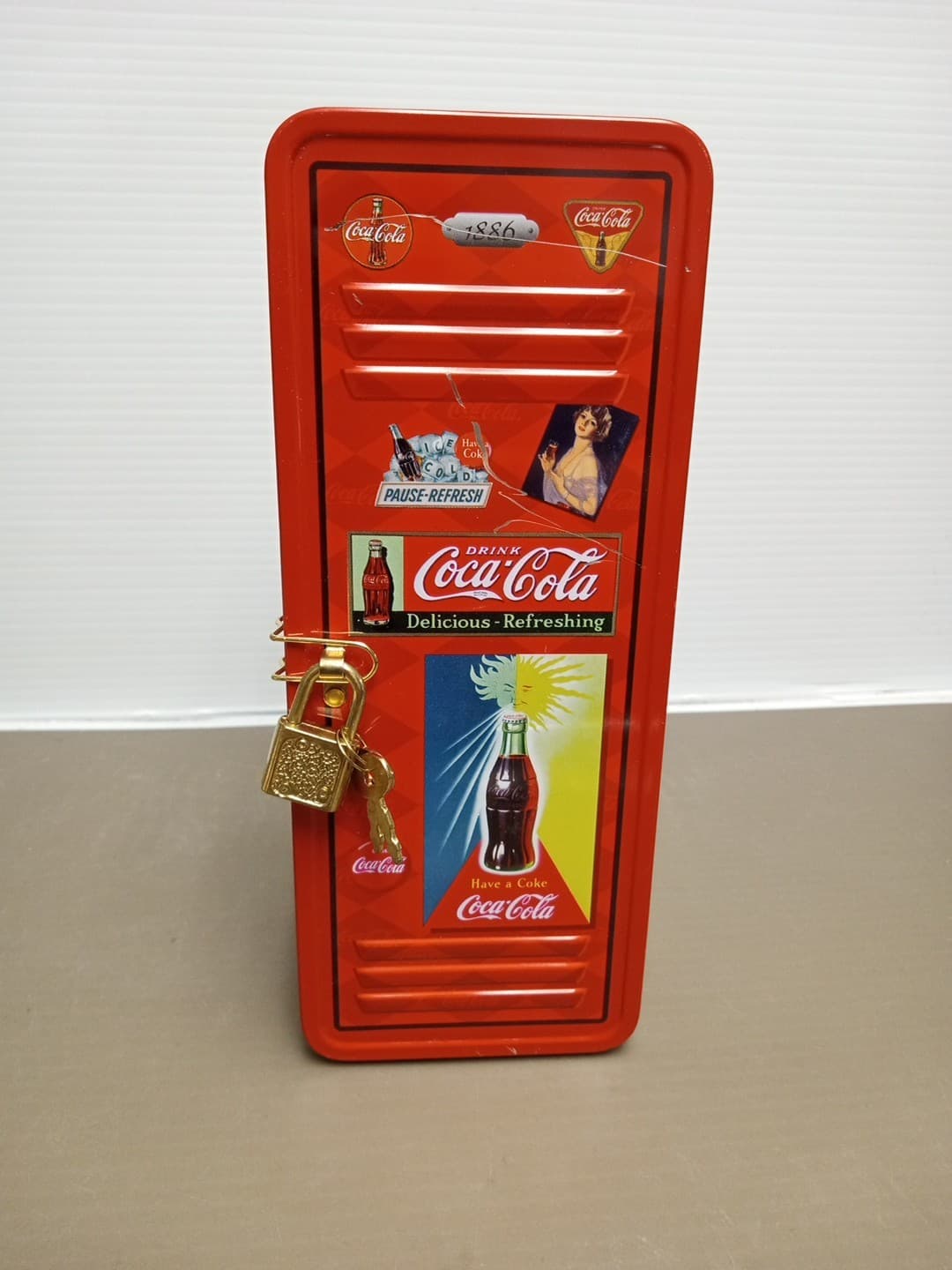 Coca Cola Soda Coke Locker Tin Red Metal Container Box