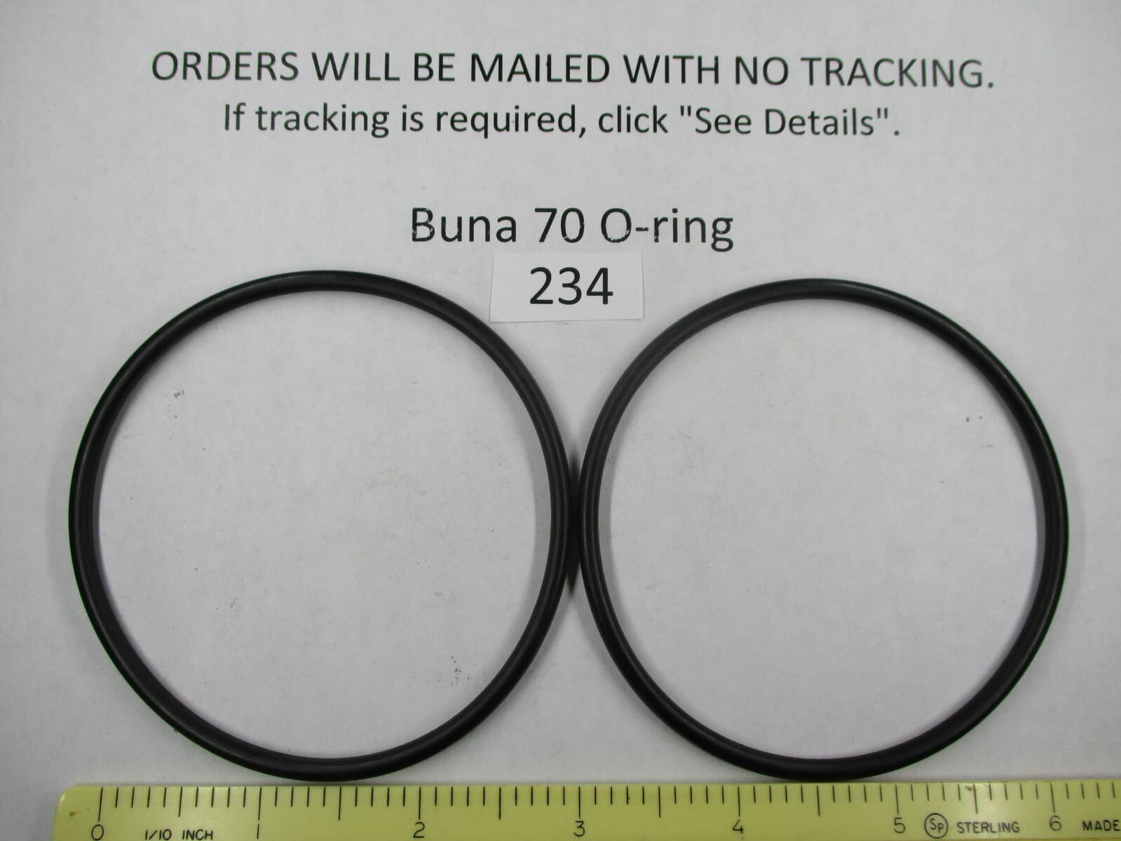 234 O-ring 3" ID x 3-1/4" OD x 1/8" thick. Buna-70.   Quan 2. 2