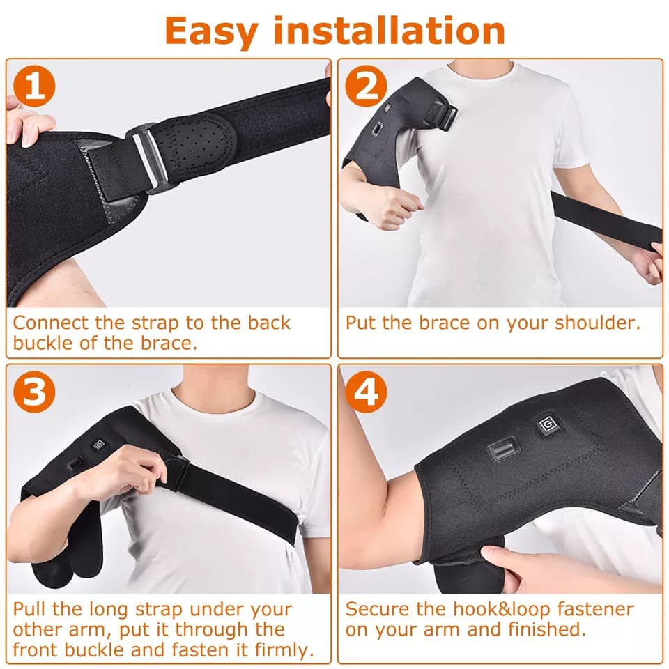 Electric Heated Shoulder Brace Rotator For Shoulder Injuries Pain Relief 3