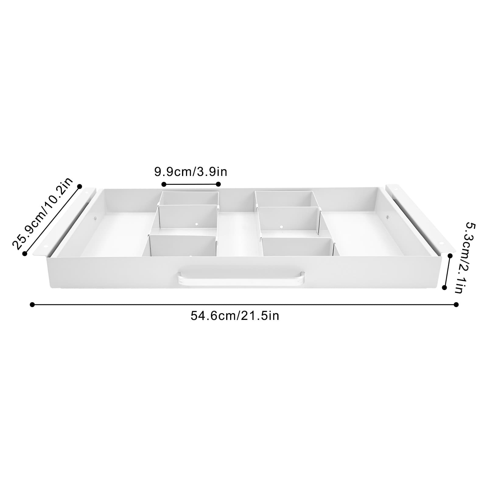 21.5*10.2*2.1inch Drawer Storage Organizer, Iron Pull-out Drawer Modern 3