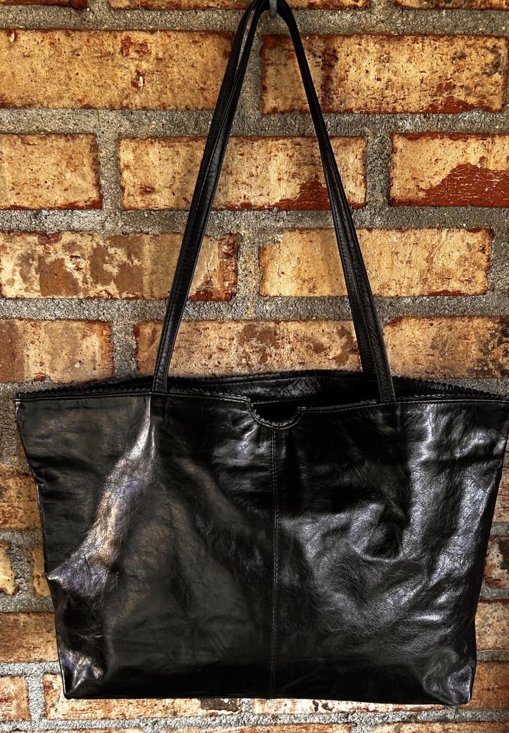 Latico USA Carmen Black Genuine Buttery Soft Leather Tote Bag Floral Lined 2