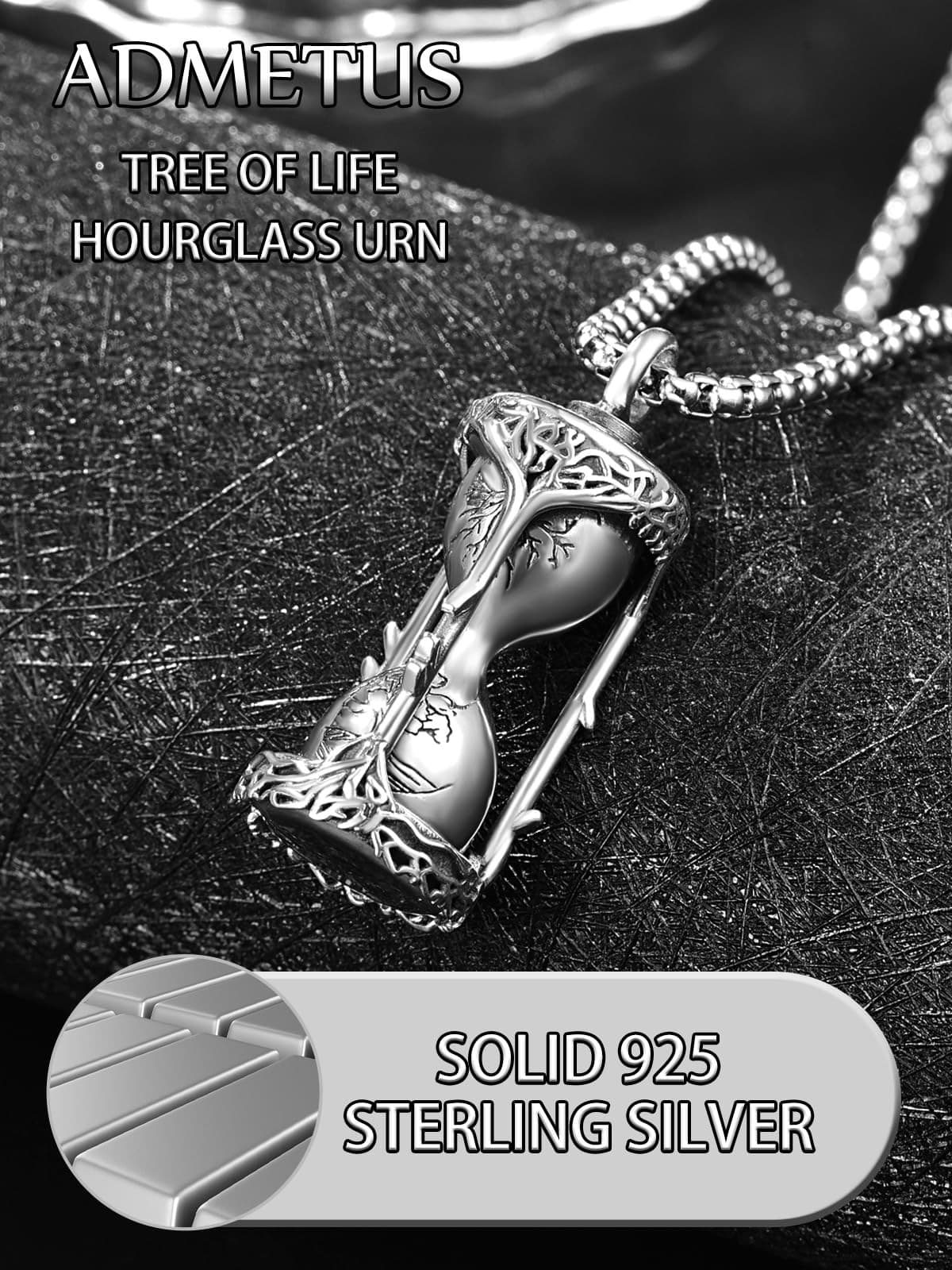 Tree of Life Hourglass Urn Necklaces for Ashes Sterling Silver Cremation Jewe... 5