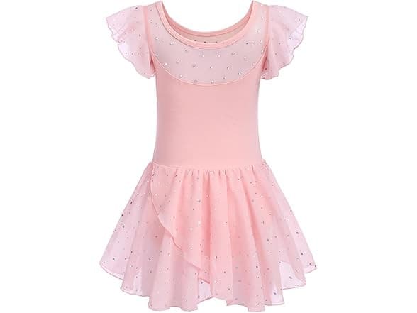 Girls Ballet Ruffle Dress Ballet Pink Girl's 2