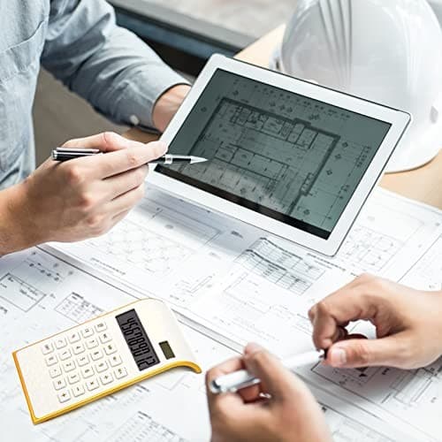Calculator, 10 Digits Solar Battery Basic, Dual Powered Desktop White 6