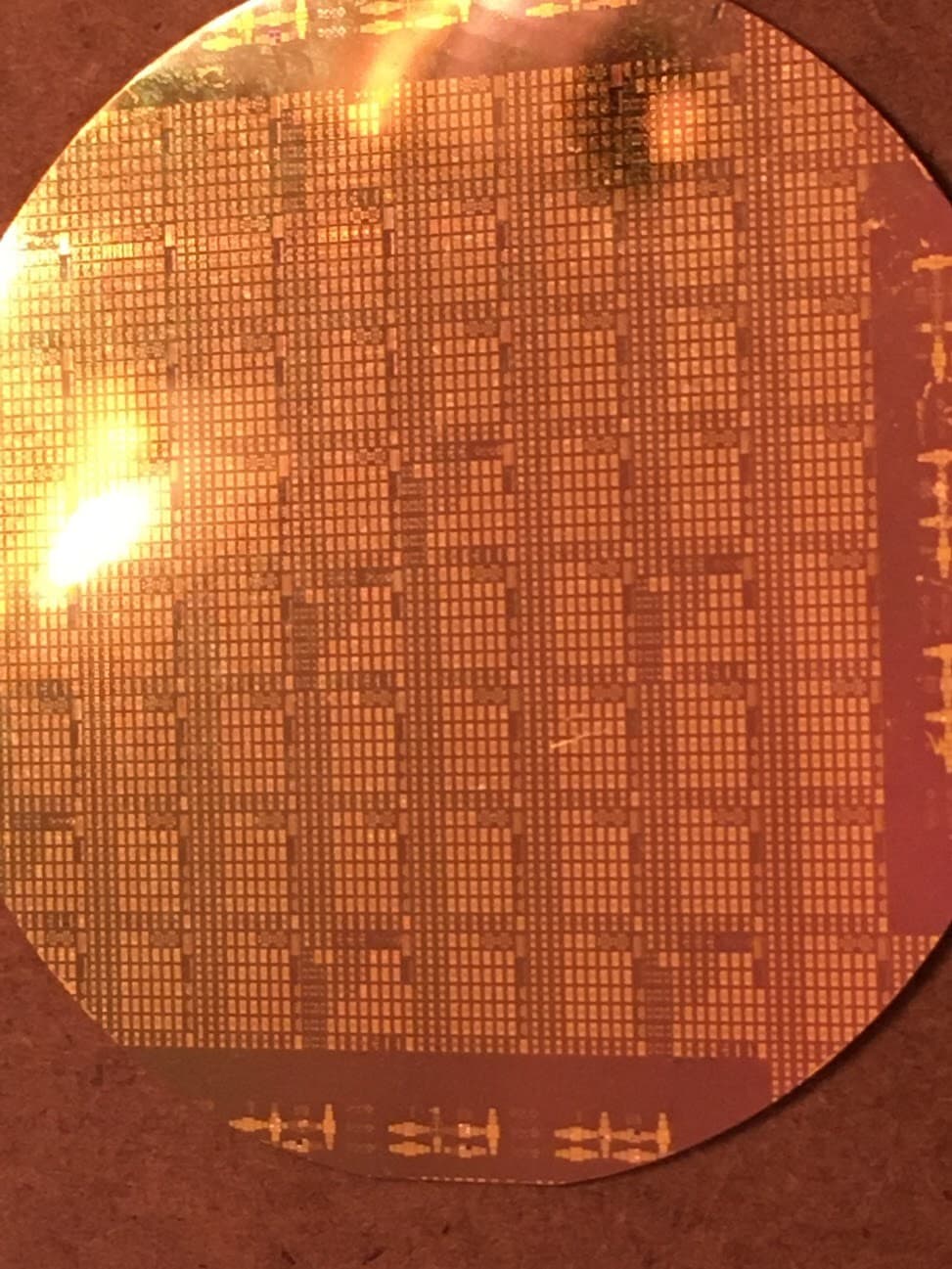 2" Gold Silicon Wafer Unique Extremely Rare RF NAND Vintage CPU Chip 3