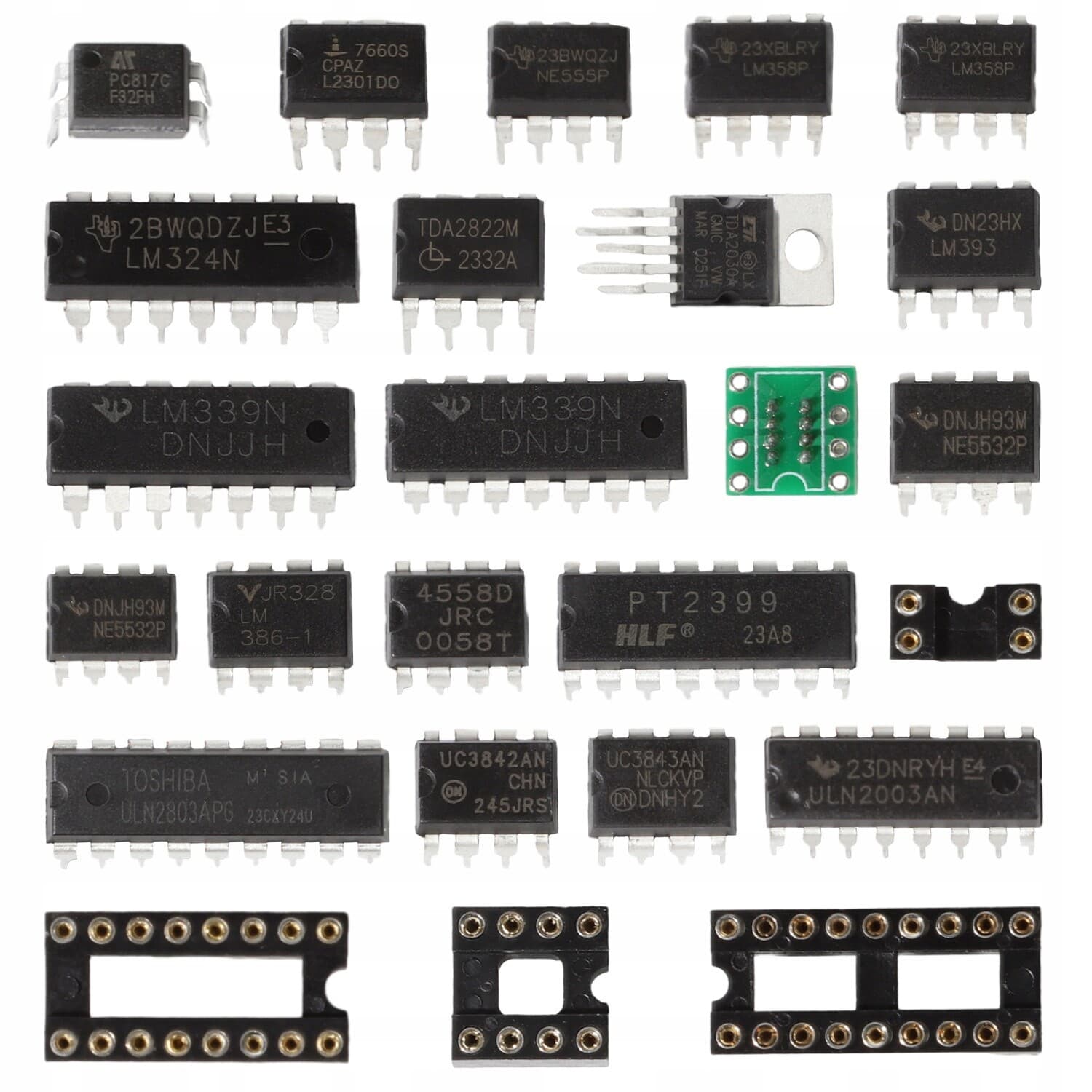Integrated Circuit Chip Assortment Kit – Opamp, Oscillator, PWM + Sockets 3