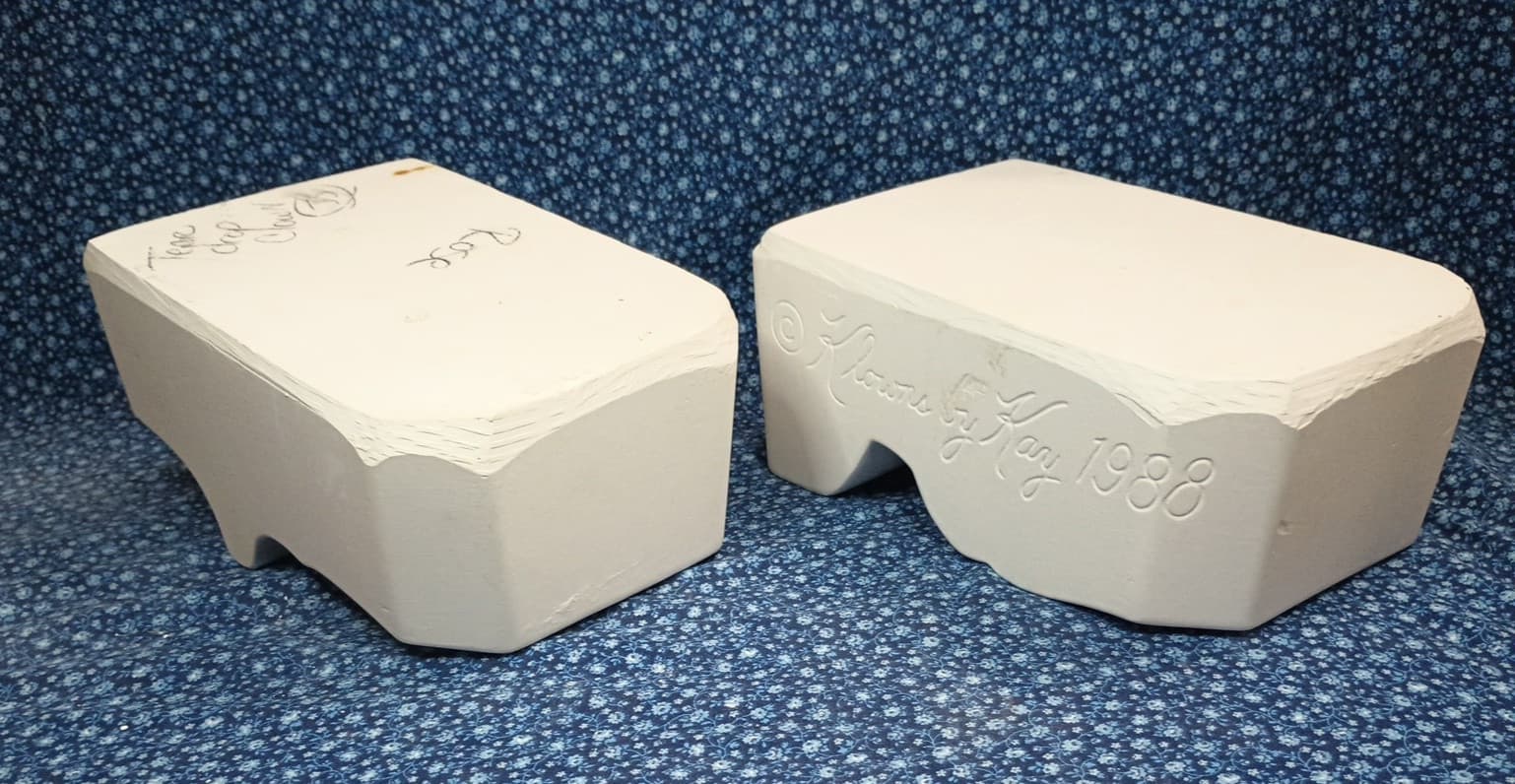 Vintage Ceramic Slip Mold Set Klowns by Kay Large Teardrop Pierrot Sweetheart 5