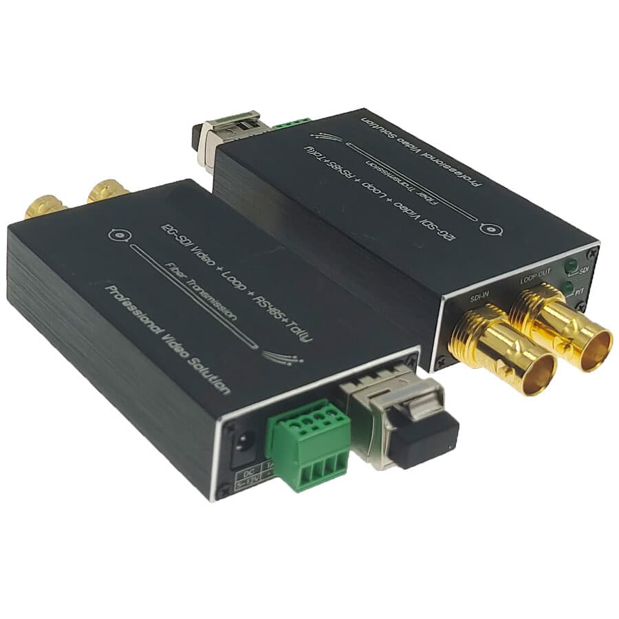 4K UHD 12G SDI Extender LC Fiber Optic Converter RS485 Transmitter Receiver Loop