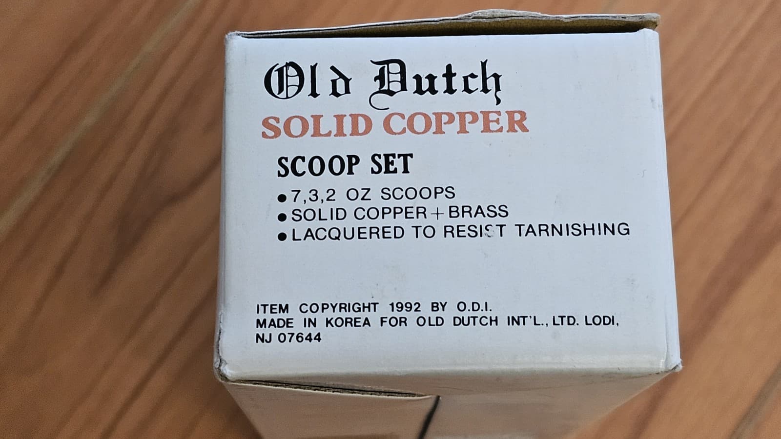 Old Dutch Scoop Set Solid Copper And Brass #701 4pc 3