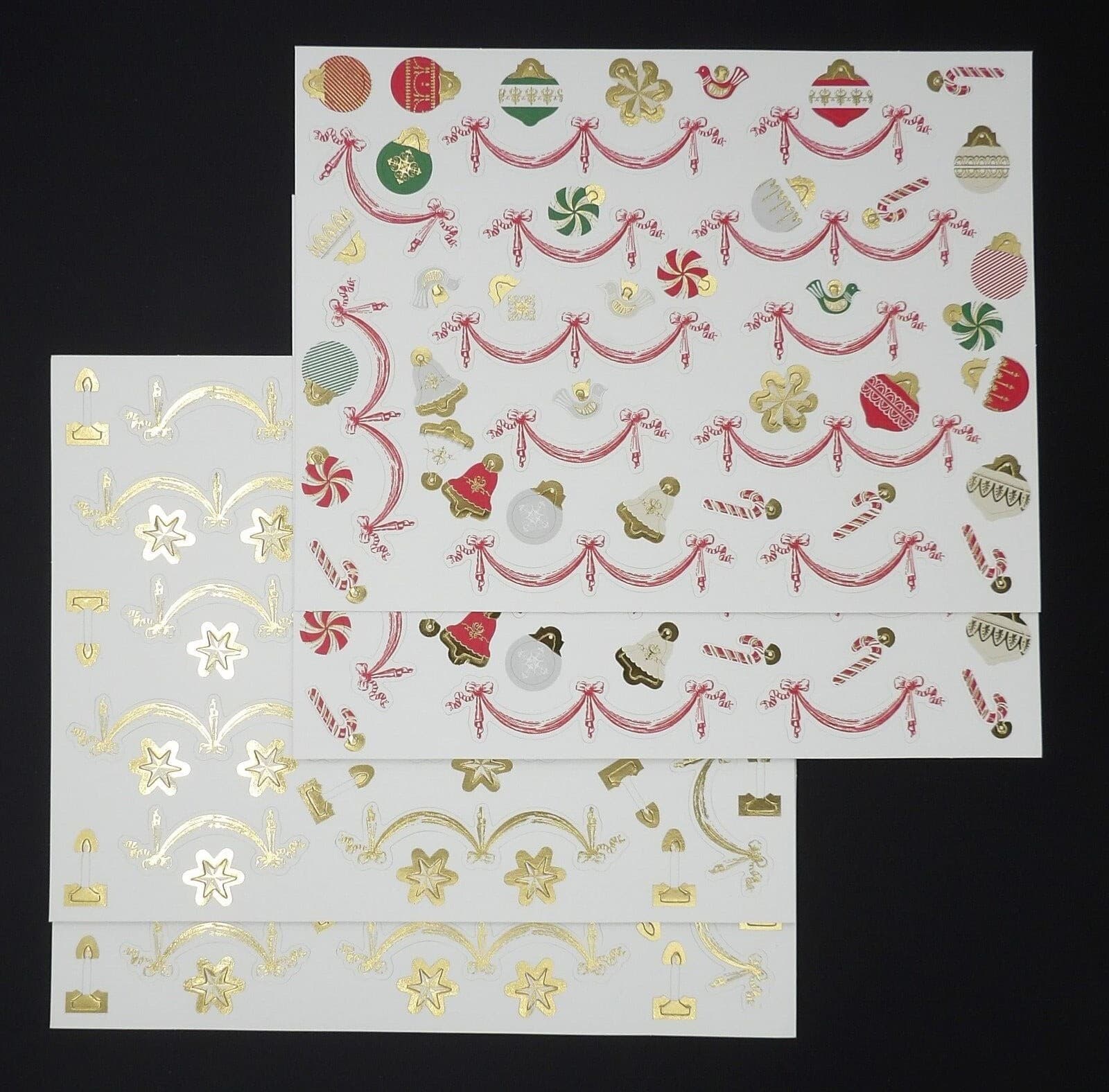 Anna Griffin 180 Pc MINI CHRISTMAS TREE Stickers -  Ornaments, Swag, Candy Cane