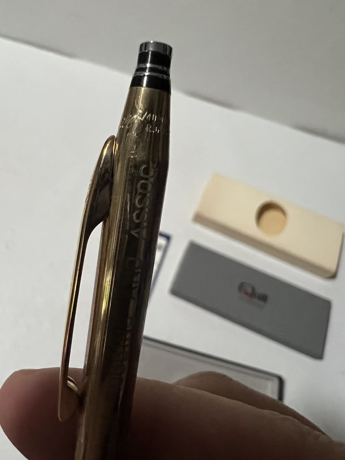 Vintage QUILL ROLLED GOLD PEN 1/40  10K BALLPOINT PEN MADE IN USA  RARE 6