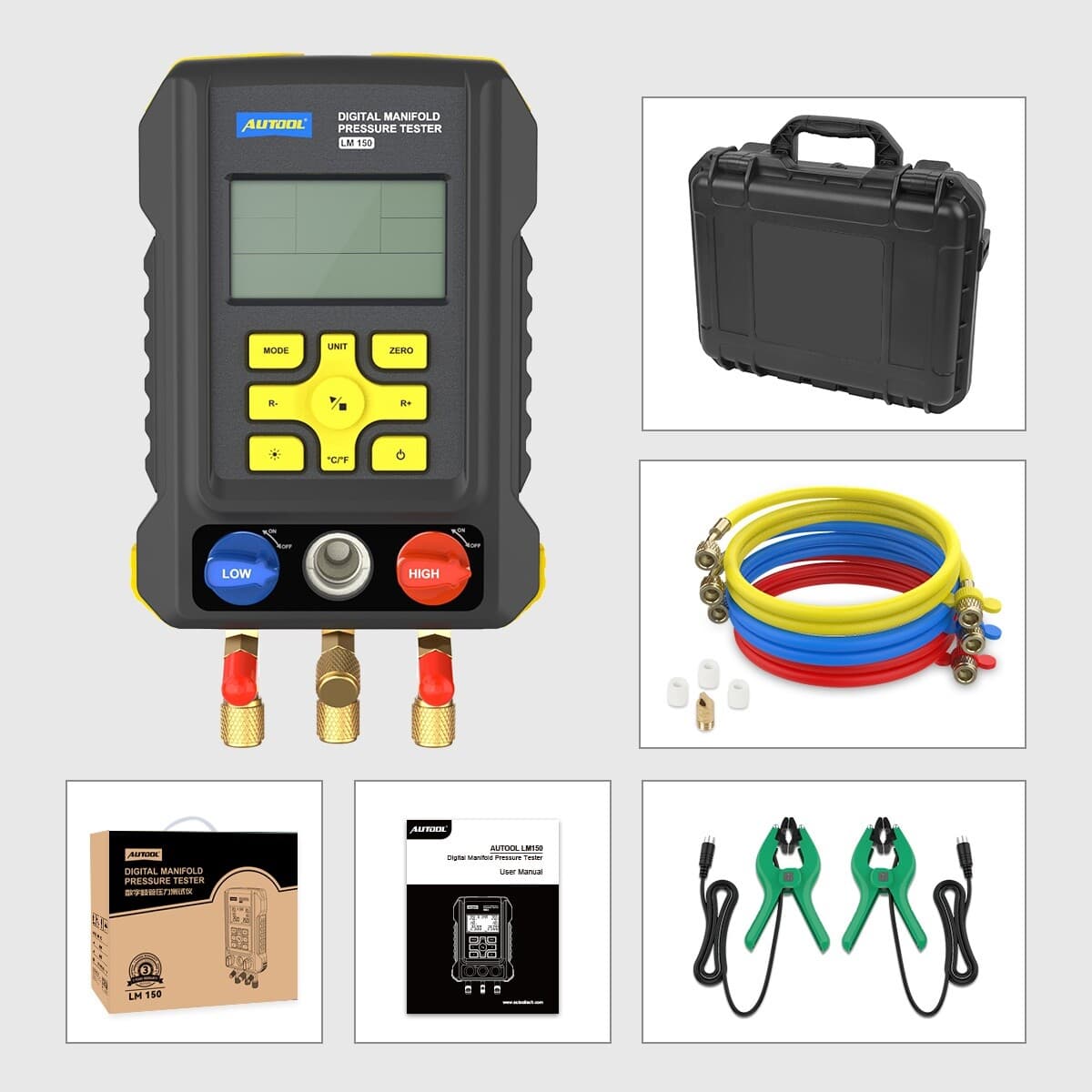 Refrigeration Digital Manifold Gauge Set Hvac Vacuum Pressure For R1234yf R134a 3