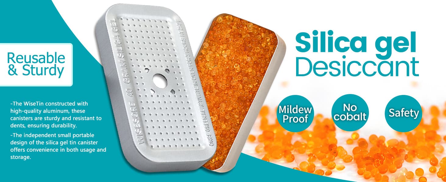 40 Gram 3 Pack Silica Gel Canister Reusable Indicating Desiccant Dehumidifier 2