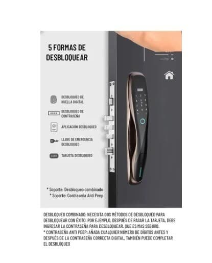 Smart 3D Face Id Door Lock Security Monitor Camera Intelligent Fingerprint 2