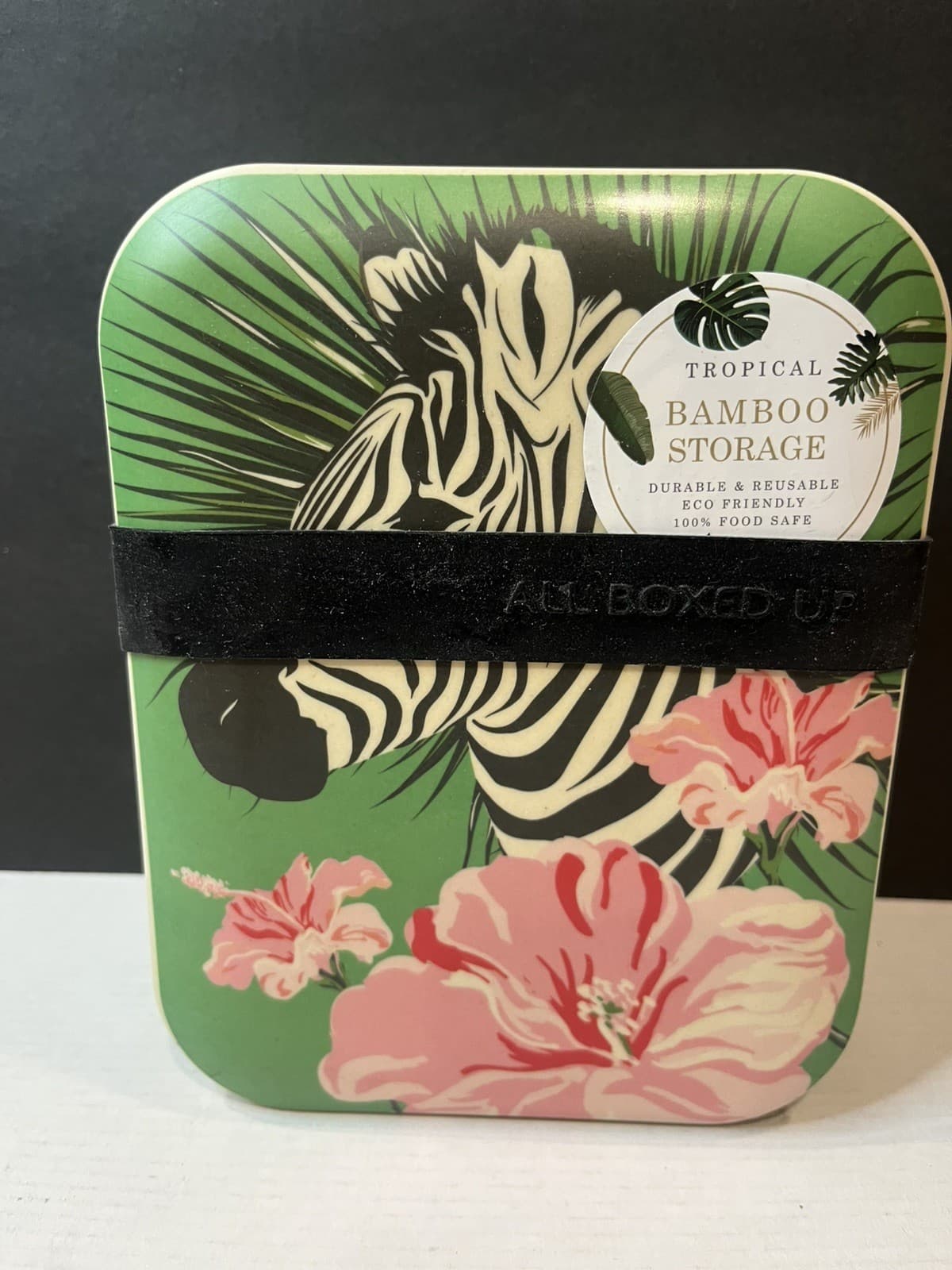 Eco-Friendly Floral & Zebra Bamboo Storage Container Food Safe