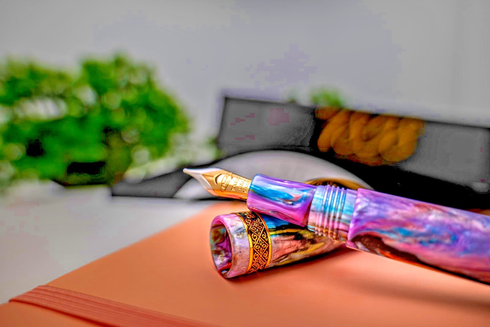 CONKLIN 1898 GOLD TRIM FOUNTAIN PEN PRIMARY MANIPULATION 4.5 14K FINE NIB #63/98 2