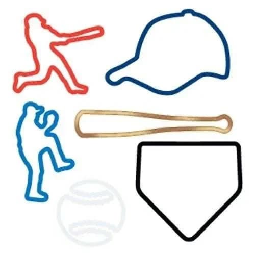 Sillybandz Baseball 24 Pack Shaped Silicone Bracelets NEW 3