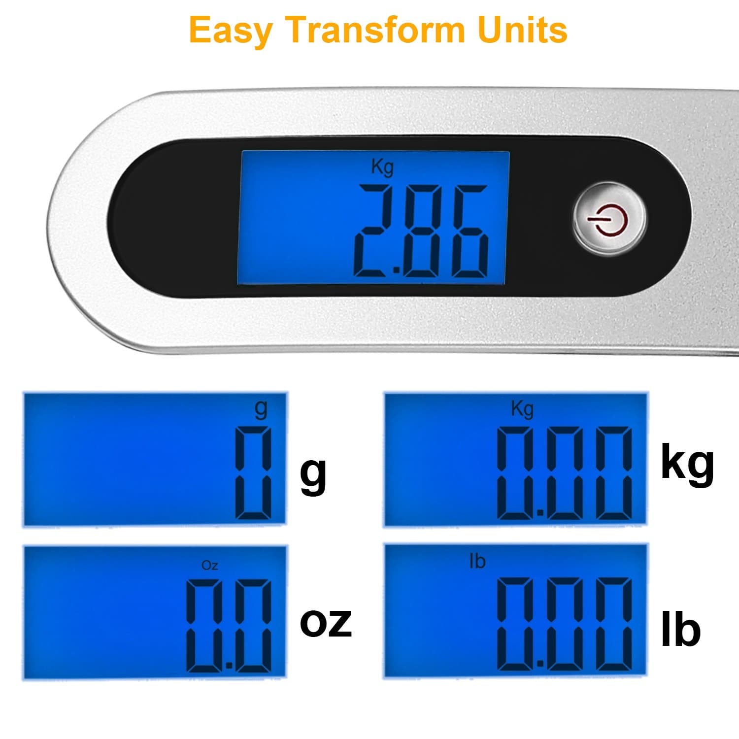 10g/50kg Portable Travel LCD Digital Hanging Luggage Scale Electronic Weight US 2