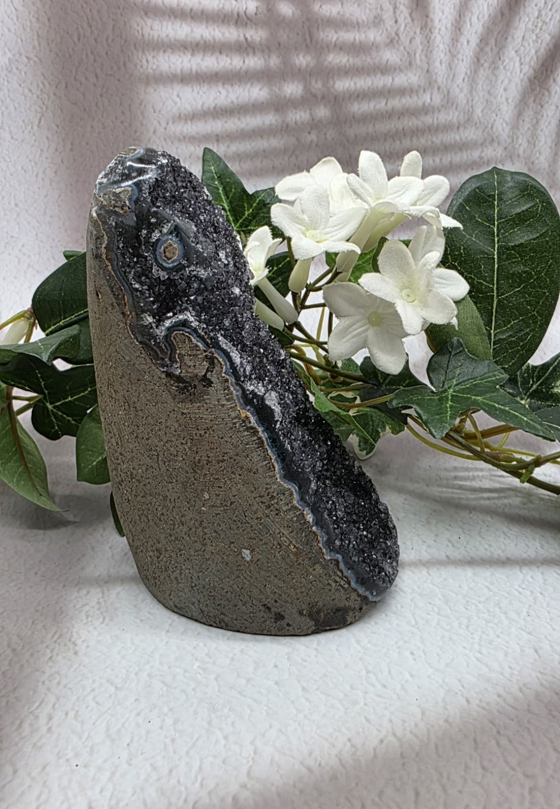 Black Starry Night Amethyst Geode Uruguay Amethyst Cut Base Amethyst Crystal  2